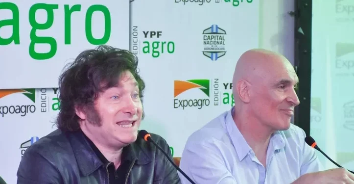 En la ExpoAgro, Javier Milei respaldo fuertemente a Patricia Bullrich tras la marcha de Jubilados
