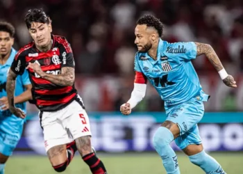 Neymar regresó tras su lesión y anotó dos goles en el empate del Santos contra Flamengo